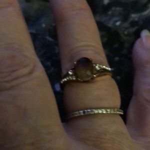 Ring not sure metal with brown stone